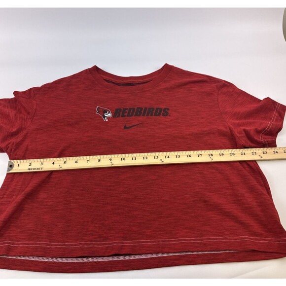 Illinois State University Redbirds Womens T-Shirts Lot Of 2 Cropped Red Large - Picture 7 of 16